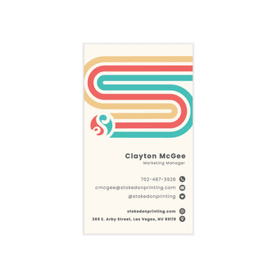 Retro Stripe Business Cards — Colorful Modern Professional Design