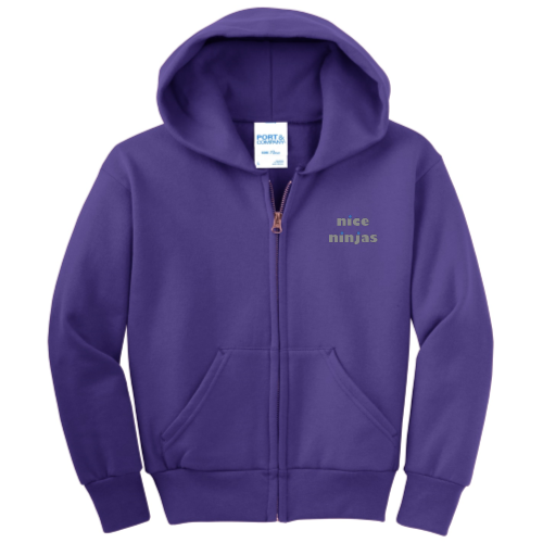 NiceNinjas - Port & Company Youth Full-Zip Hooded Sweatshirt