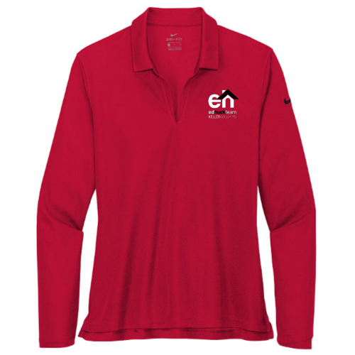 EdHuckTeam - Red Nike - Ladies Dri-FIT Long Sleeve Polo