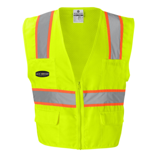 JackHornsbyElectric - Solid Front Safety Vest With Mesh Back