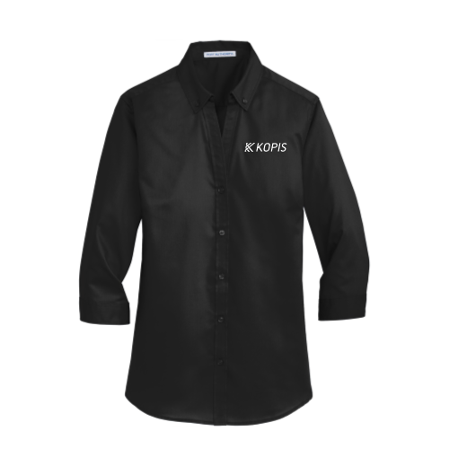 Kopis Ladies 3 Quarter Sleeve Twill Button Up