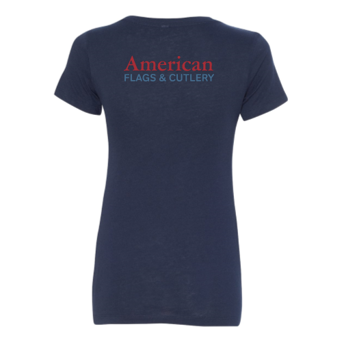 American Flags and Cutlery - Next Level Women's Ideal V-Neck T-Shirt