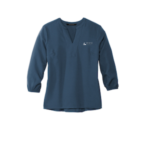 SweenyHospital - MERCER+METTLE Women's Stretch Crepe 3/4-Sleeve Blouse MM2011