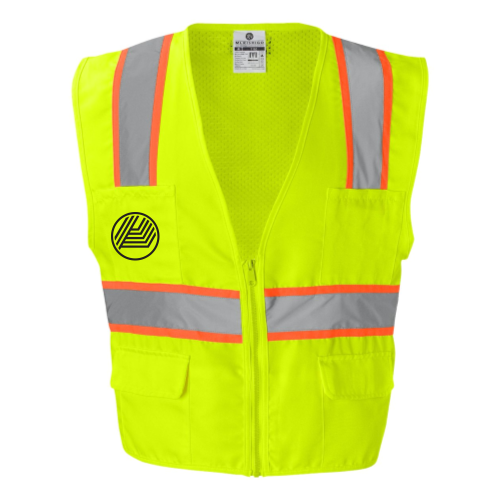 PrivateLabelInt - Solid Front Safety Vest With Mesh Back