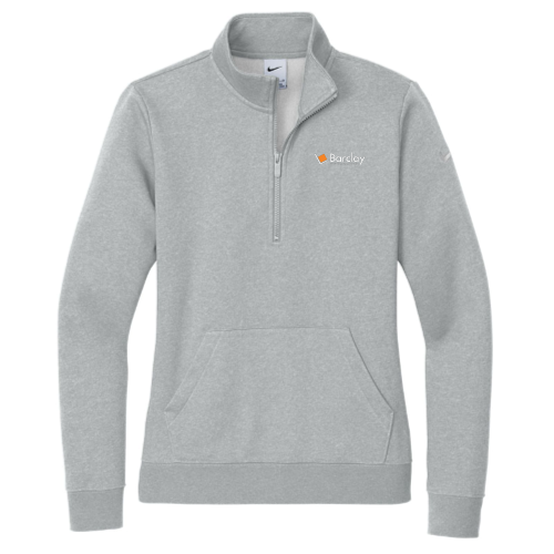 Barclay Nike - Ladies Club Fleece Sleeve Swoosh 1/2-Zip - Grey
