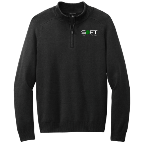 SOFTwarfare Mercer+Mettle - Men's Quarter-Zip Sweater - Black