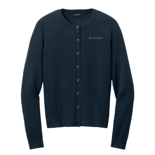 Synoptek - Port Authority Women’s Easy Care Crewneck Cardigan Sweater