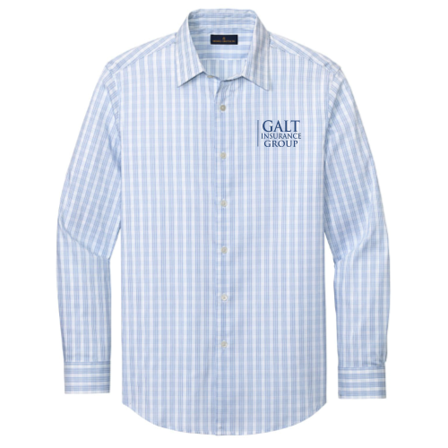 White/ Newport Blue Grid Check