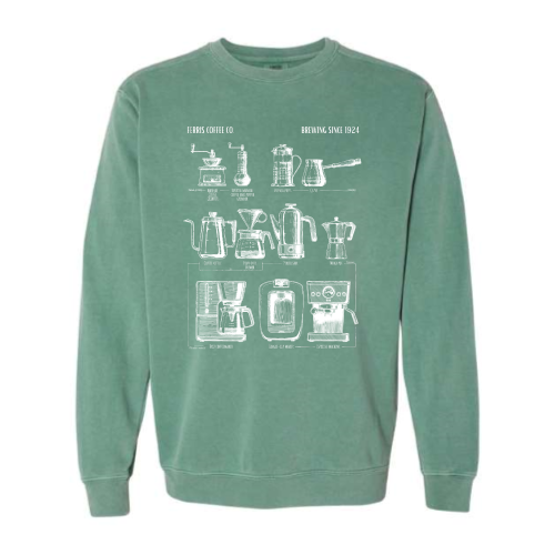 FerrisCoffee - Pigment-Dyed Crewneck Sweatshirt - Brewing Since Crewneck Sweatshirt