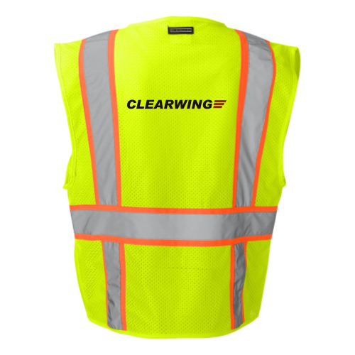 Clearwing Solid Front Safety Vest With Mesh Back