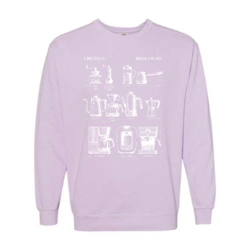 FerrisCoffee - Pigment-Dyed Crewneck Sweatshirt - Brewing Since Crewneck Sweatshirt