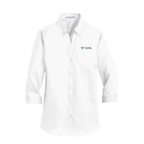 TSCPA - Port Authority Ladies 3/4-Sleeve SuperPro Twill Shirt - v1
