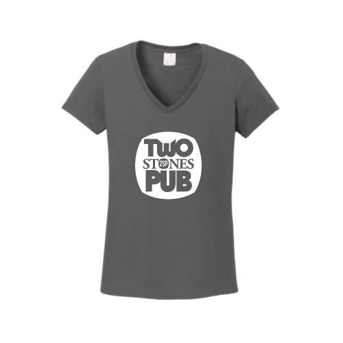 TwoStonesPub - Gildan Ladies Heavy Cotton 100% Cotton V-Neck T-Shirt v2