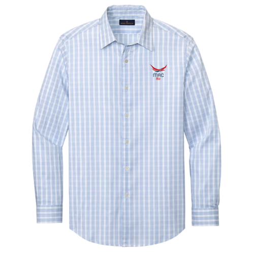 White/ Newport Blue Grid Check