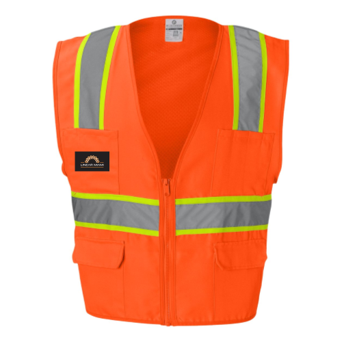 LLAC - Solid Front Safety Vest With Mesh Back