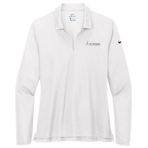 St. Michael Cinema - Nike Ladies Dri-FIT Long Sleeve Polo - v2
