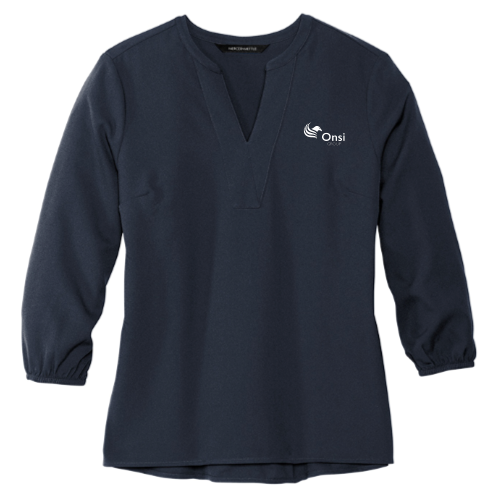OnsiGroup - MERCER+METTLE Women's Stretch Crepe 3/4-Sleeve Blouse