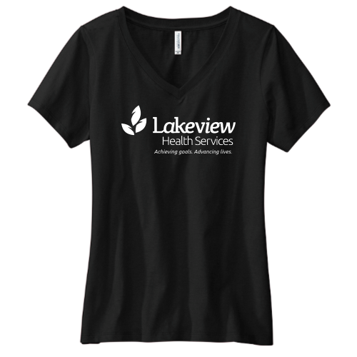 LakeviewHealthServicesInc - Volunteer Knitwear Women's Daily V-Neck Tee USA-Made