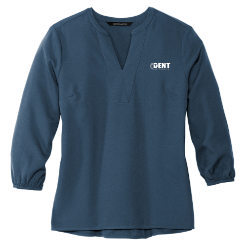 DENT - MERCER+METTLE Women's Stretch Crepe 3/4-Sleeve Blouse