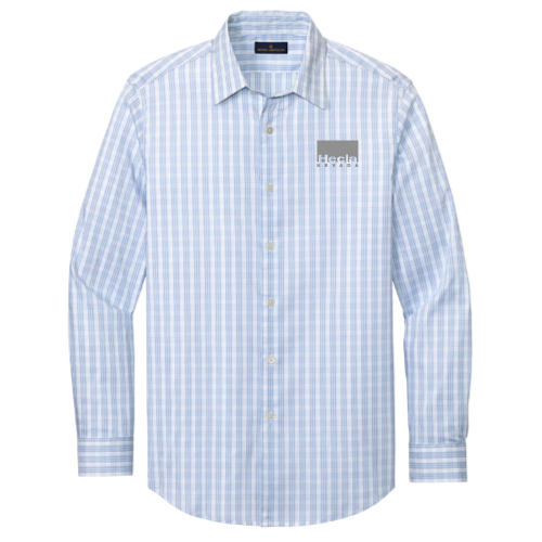 White/ Newport Blue Grid Check