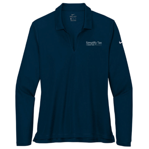 Simplify Tax Ladies Nike Long Sleeve Dri Fit Polo