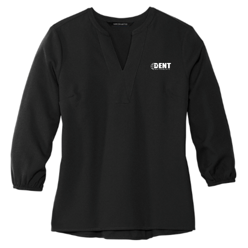 DENT - MERCER+METTLE Women's Stretch Crepe 3/4-Sleeve Blouse