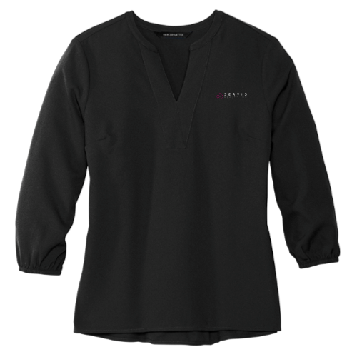 ServisRealty - MERCER+METTLE Women's Stretch Crepe 3/4-Sleeve Blouse MM2011