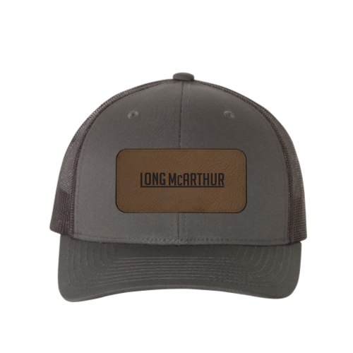 LongMcArthur - Leather Patch Adult Retro Trucker Cap