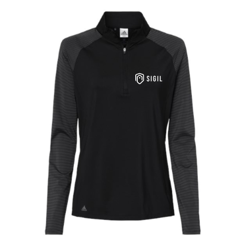 Sigil - Adidas Women's Stripe Block Quarter-Zip Pullover