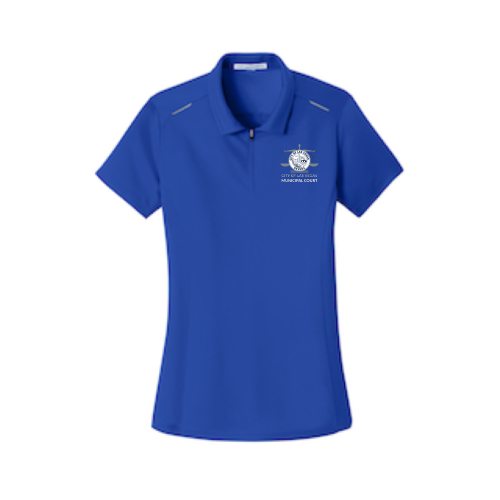 LV Municipal Womens Pinpoint Mesh Zip Polo