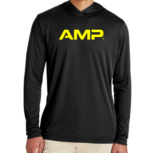 AMPLighting Men's Zone Performance Hooded Shirt - Yellow Logo