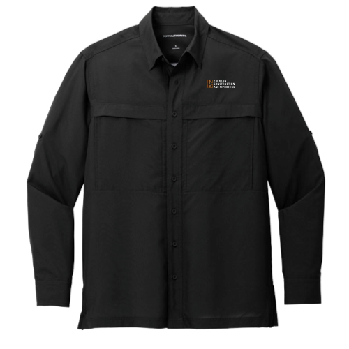 EbersonConstruction - Port Authority Long Sleeve UV Daybreak Shirt W960 - Black
