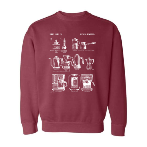 FerrisCoffee - Pigment-Dyed Crewneck Sweatshirt - Brewing Since Crewneck Sweatshirt