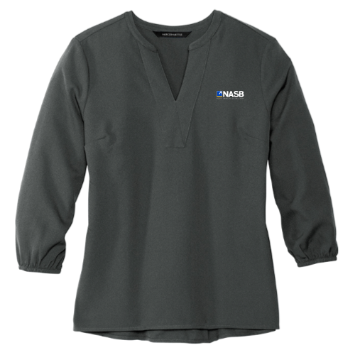 MERCER+METTLE Women's Stretch Crepe 3/4-Sleeve Blouse v1