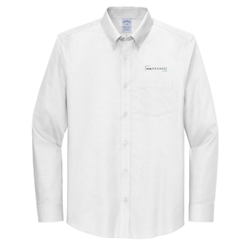 UnpackedCare - Brooks Brothers Wrinkle-Free Stretch Nailhead Shirt - White - EMB