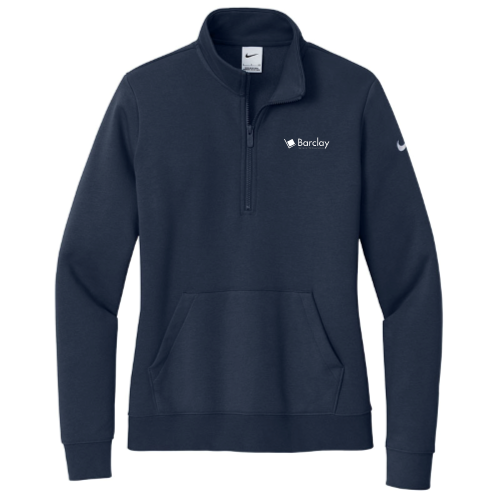 Barclay Nike - Ladies Club Fleece Sleeve Swoosh 1/2-Zip