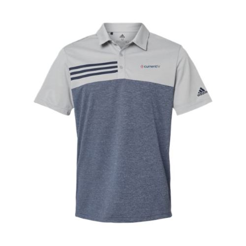 CurrentHR Heather Colorblock 3-Stripes Sport Shirt