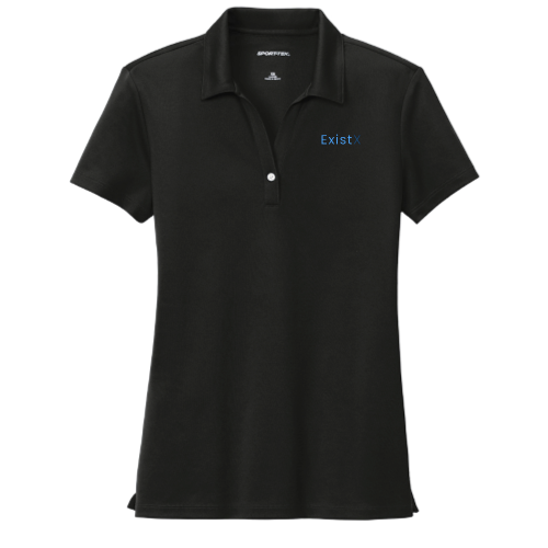 ExistX - Sport-Tek Ladies UV Micropique Polo - White / Black