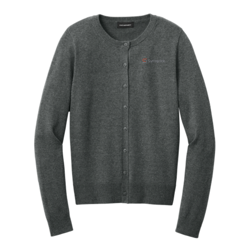 Synoptek - Port Authority Women’s Easy Care Crewneck Cardigan Sweater