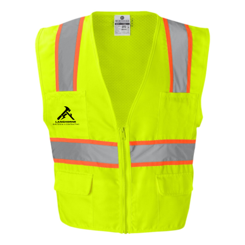 LanghorneElectrical&Contracting - Solid Front Safety Vest With Mesh Back