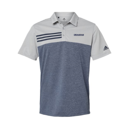LongMcArthur - Heather colorblock 3-stripes Sport Shirt - Navy