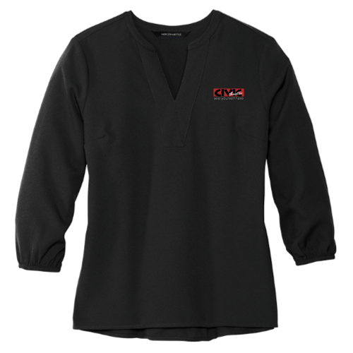 CivicTheatreMerch - MERCER+METTLE Women's Stretch Crepe 3/4-Sleeve Blouse