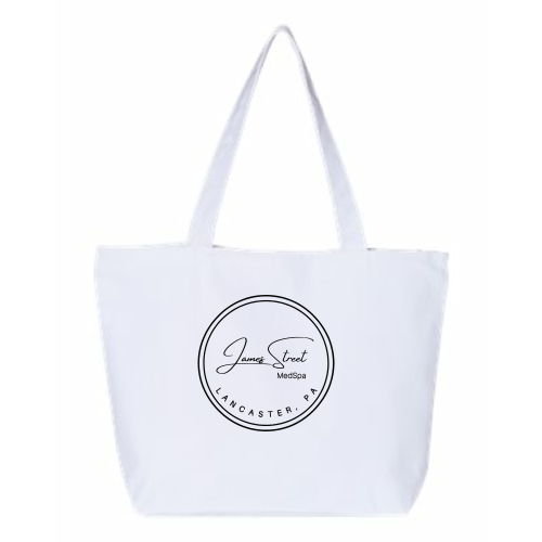JamesStreetMedSpa - 24.5L Canvas Zippered Tote v2