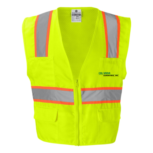 CalvadaSurveying - Solid Front Safety Vest With Mesh Back