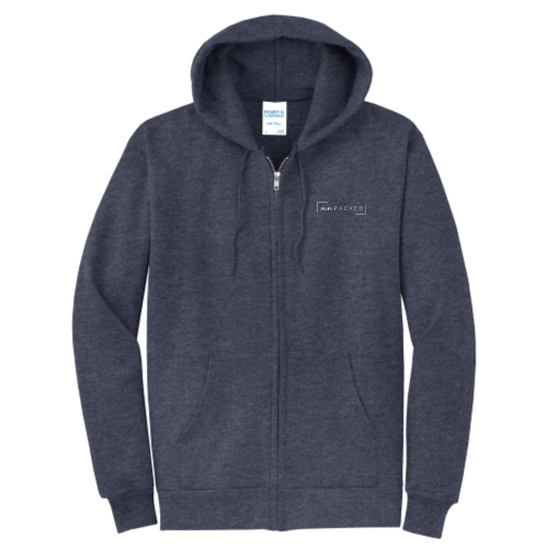 UnpackedCare - Port & Company Classic Full-Zip Hooded Sweatshirt - EMB