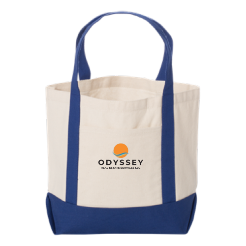 OdysseyRealEstate - Seaside Small Cotton Canvas Boater Tote