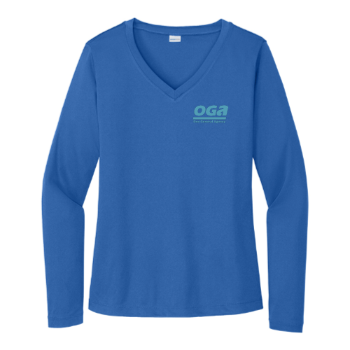 OGA - Sport Tek Ladies Long Sleeve V Neck Competitor Tee
