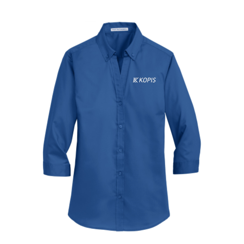 Kopis Ladies 3 Quarter Sleeve Twill Button Up