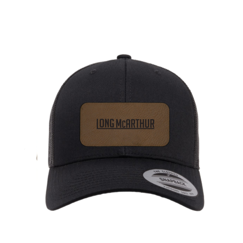 LongMcArthur - Leather Patch Adult Retro Trucker Cap