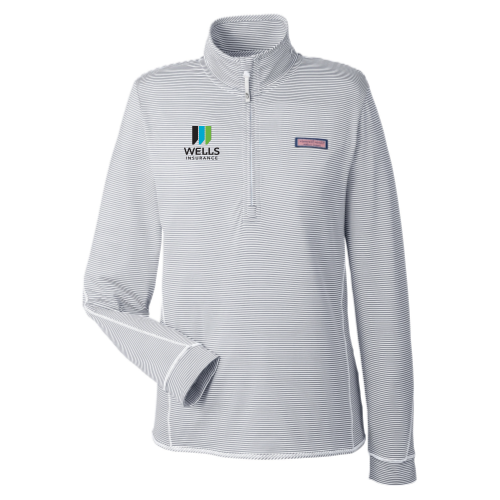 Wells Insurance - Vineyard Vines Women's Microstripe Sankaty Half-Zip Pullover